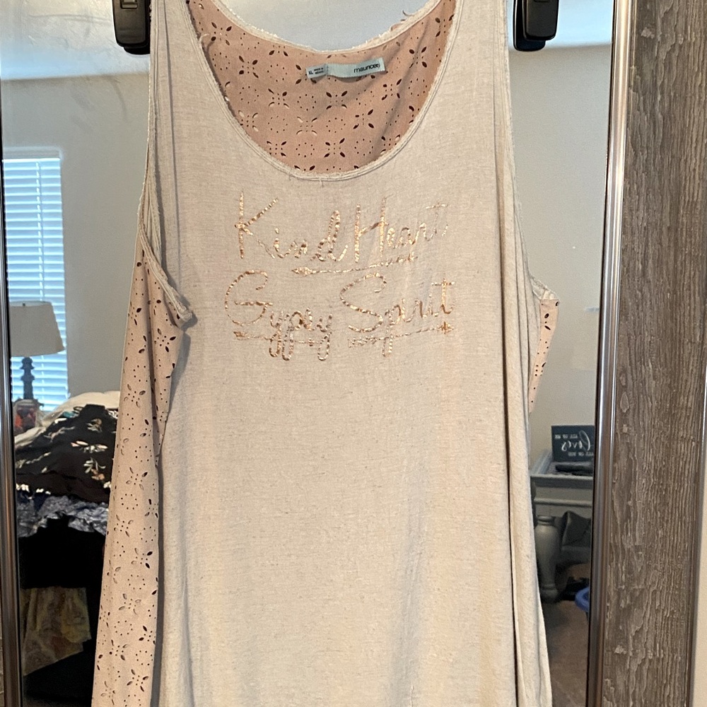 Tank top. Says Kind heart gypsy soul